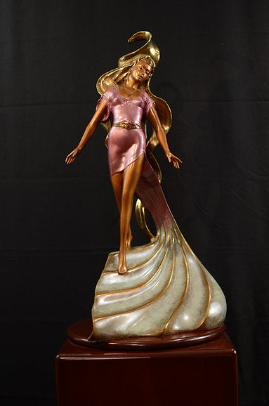 Angelo Basso, Allegra, Painted Bronze sculpture